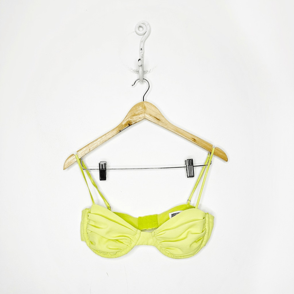 MISTRESS ROCKS balconette bra top lime green opaque Small 4-6 PLUS CUP